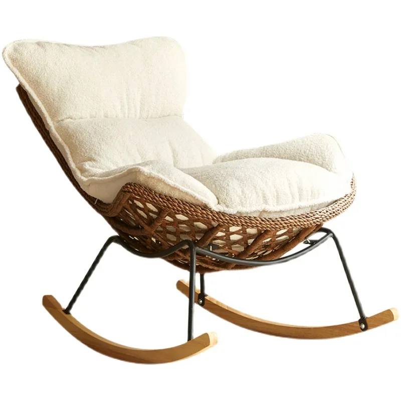 Lazy Life Rocking Chair Household Outdoor Leisure Rattan Chair Living Room Armchair Lazy Sofa Rocking Chair Adult Recliner