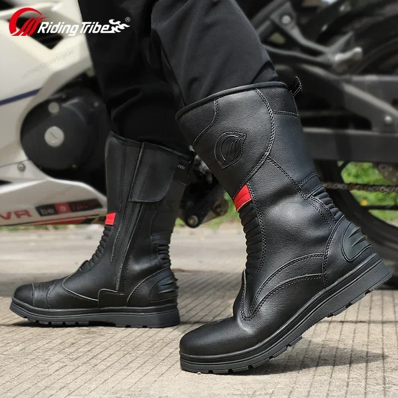 

Motorcycle Boots Men Women's High Boots Dirt Bike Botas Motocross Botas Moto Trunk Botas Moto Hombre Motorboats Equipment