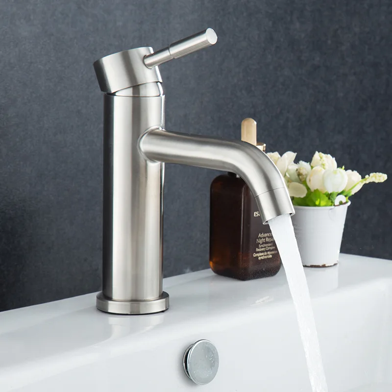 

Бытовой смеситель для умывальника, смеситель для горячей и холодной воды, смесители для ванной комнаты из нержавеющей стали 304, смеситель для раковины с одной ручкой, монтируемый на палубе