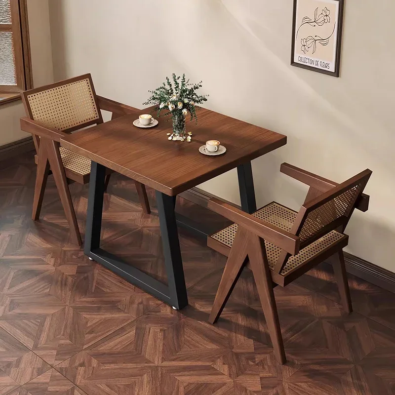 Solid Wood Dining Tables Square Small Coffee Kitchen Interior Dining Tables House Mesa Redonda Comedor Kitchen Furniture