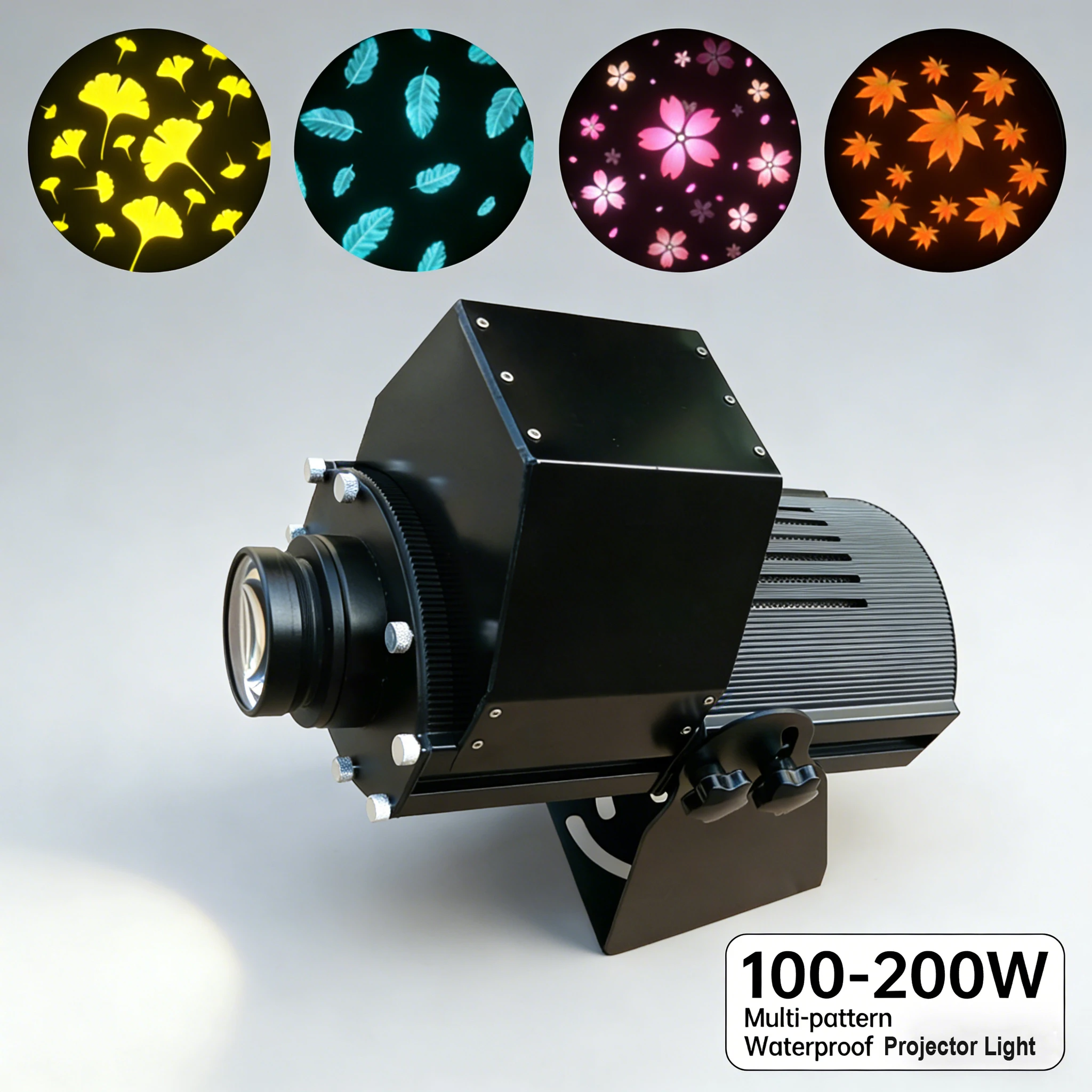 150W Outdoor LED Projector Light - 13000LM High Brightness, 4-Pattern Customizable Logo for Bar, Restaurant, Wedding Event Decor