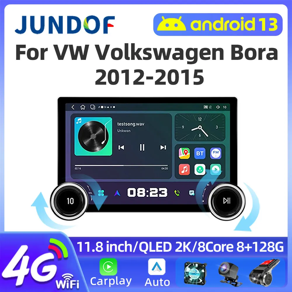 

11.8" 2K 2 Din Android Car Radio Stereo For VW Volkswagen Bora 2012-2015 Screen Navigation Carplay 4G WiFi Car Multimedia Player