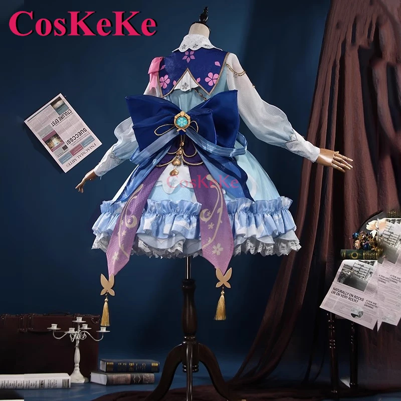 CosKeKe Kamisato Ayaka Cosplay Anime Genshin Impact Costume Sweet Nifty Uniform Dress Women Halloween Party Role Play Clothing