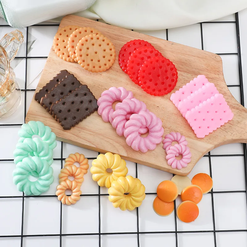4pcs Fake Cookie Muffin Model Artificial Pumpkin Pie Cookie Doughnut Cream Diy Food Play Decorations Simulation Accessories