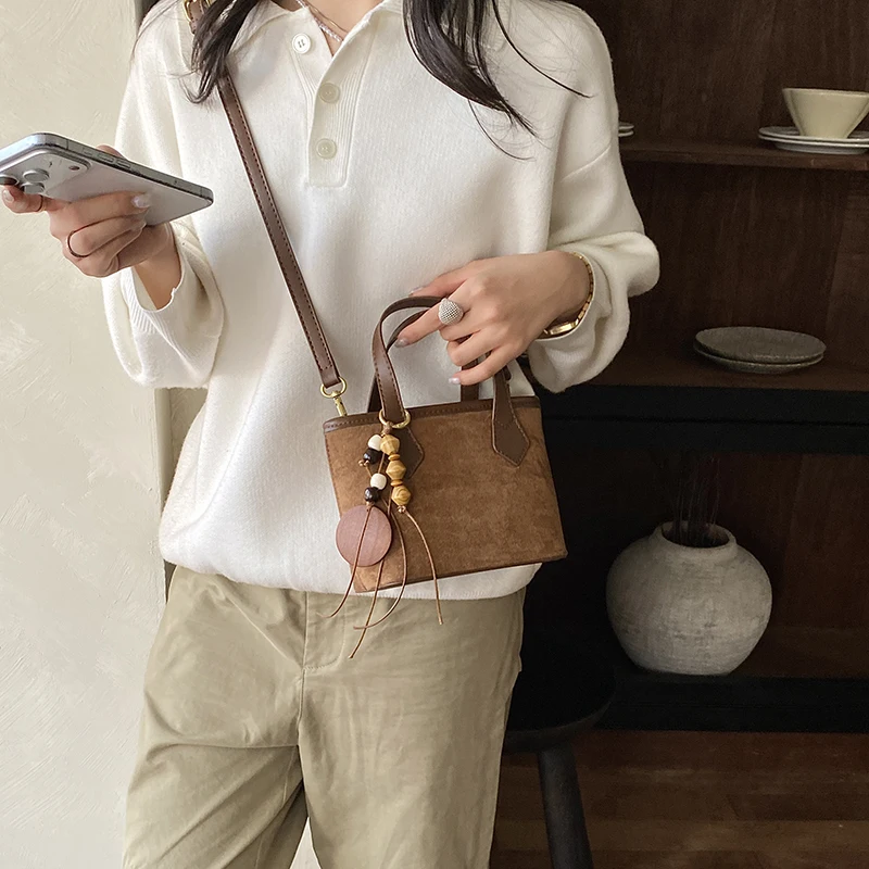 Mini women's handbag retro wooden bead crossbody bag casual shoulder bag