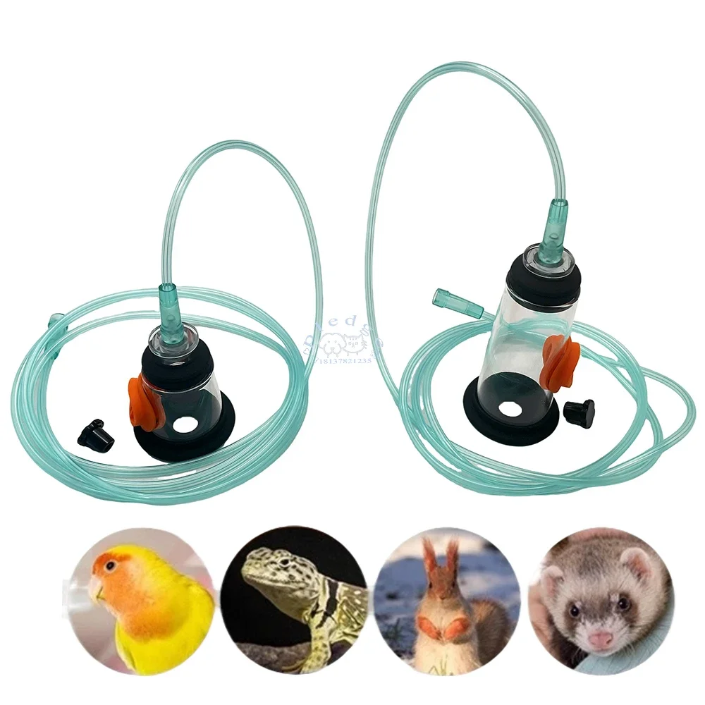 Professional Animal Oxygen Mask with Tube for Birds/Reptiles Rat Lab/First Aid Use with Nebulizer for Emergency & Daily Care