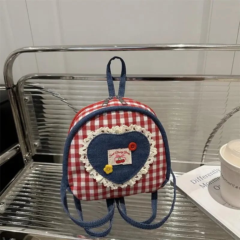 

1Pc Commuter Small Backpack Female 2025 New Shoulder Bag Mini Leisure Fashion Plaid Commuter Outing Hitched Handbag ﻿