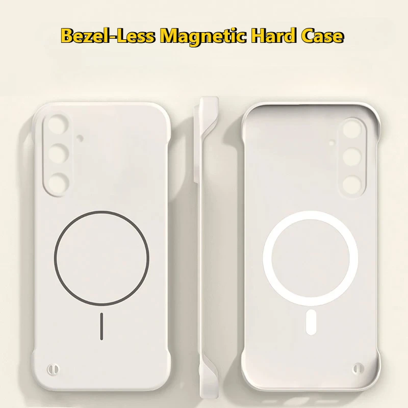 Bezel-less Hard Matte Skin Pc Phone Case for Samsung A56 A36 A16 A26 A54 A57 A37 A27 A17 for Magsafe Magnetic Ultra Thin Cover