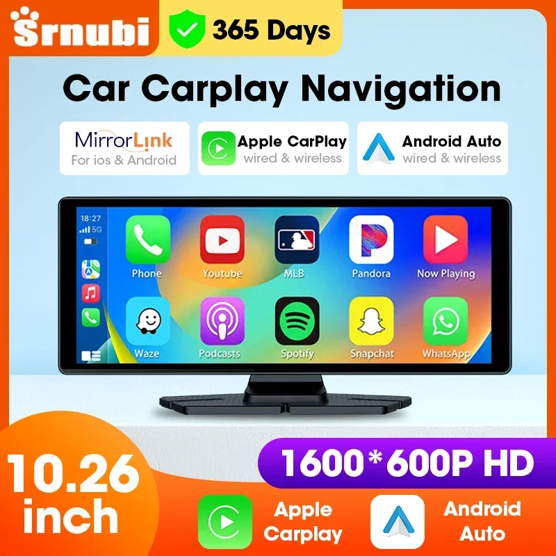 

Universal 10.26” Screen Car Radio Multimedia WIFI Video Player Wireless Apple Carplay Android Auto Bluetooth FM USB Monitor