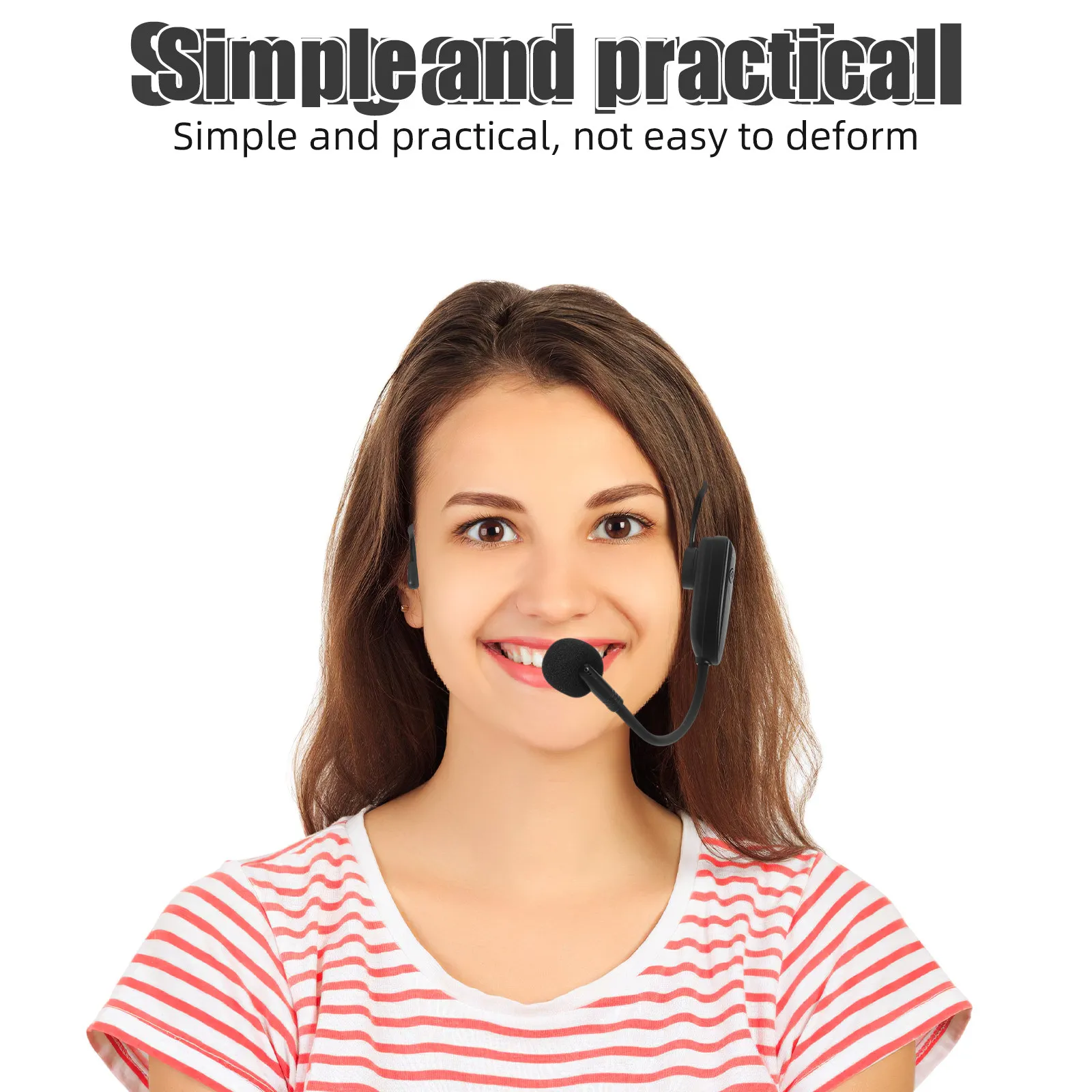 

1Set Wireless Headworn Microphone System Portable Rechargeable Teacher Speaker Mic Bodypack Transmitter for Public Speaking