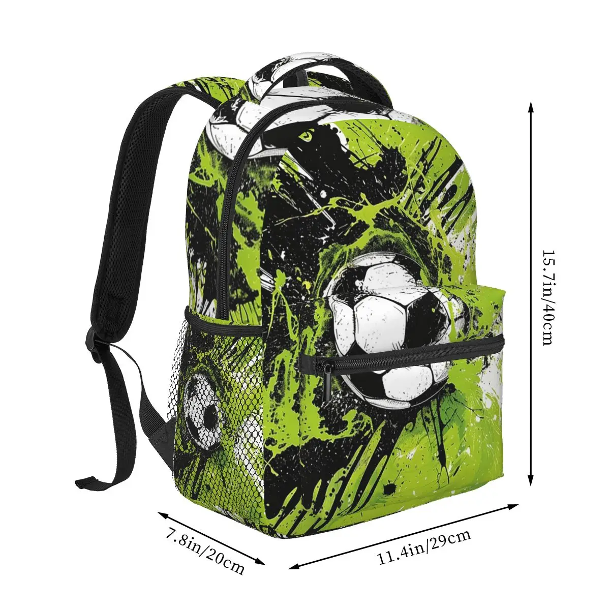 

Football Soccer Graffiti Pattern Backpack Student Boys Girls BookBag Children School Bag Computer Shoulder Bags for Men Women