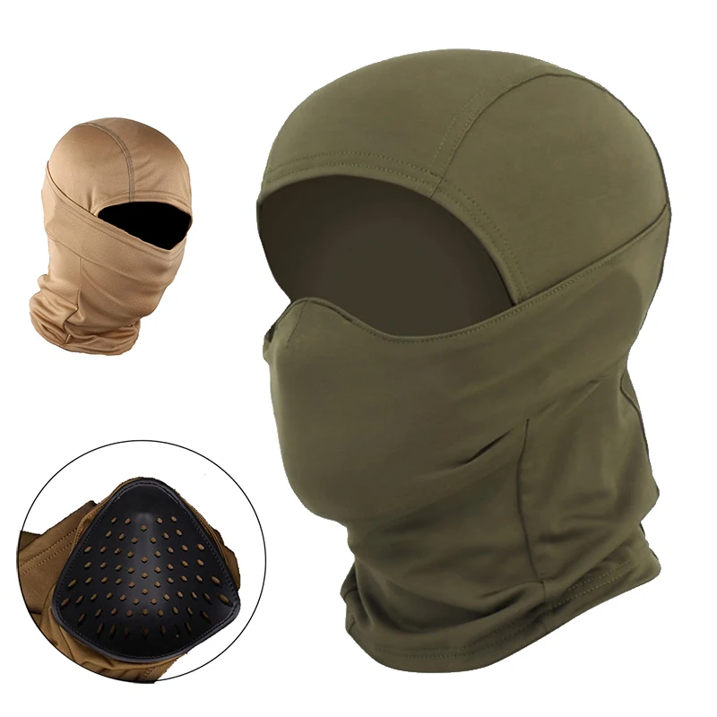 Tactical Mask Outdoor Balaclava Mask Silicone Half Mask Windproof Helmet Airsoft Hunting CS Game Sunscreen Hat