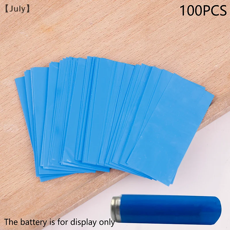 100Pcs Flat PVC Heat Shrink Tubing Battery Wrap For 18650 Lithium Battery Heat Shrink Tube Assorted Kit Self-Adhesive Insulator