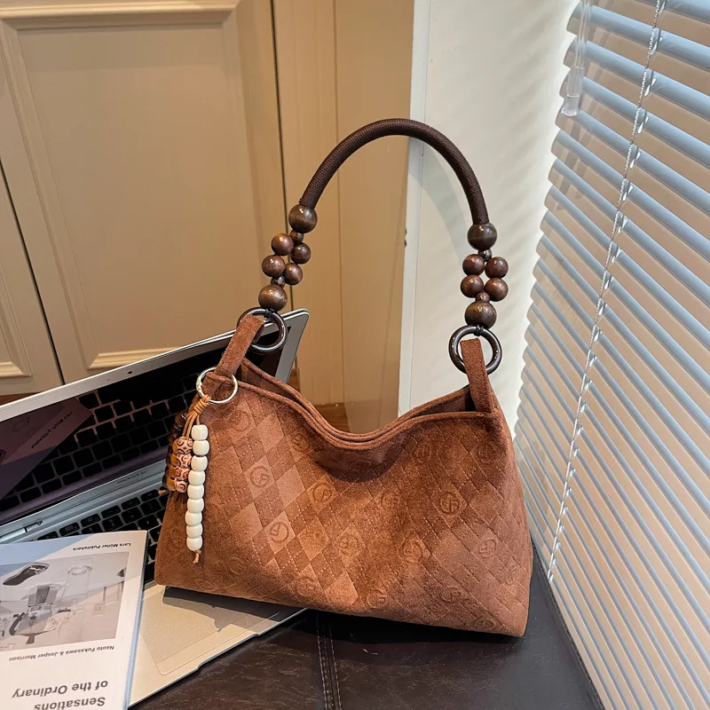 

Autumn and Winter Large Capacity Fashionable Casual Women's Shoulder Bag Retro Classic Versatile Tote Bag Practical Handbag