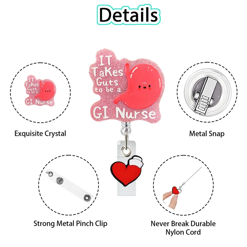 Nurse Gi Badge It Takes Guts To Be A GI Nurse Retractable Badge Holder, Gastrointestinal  Nurse