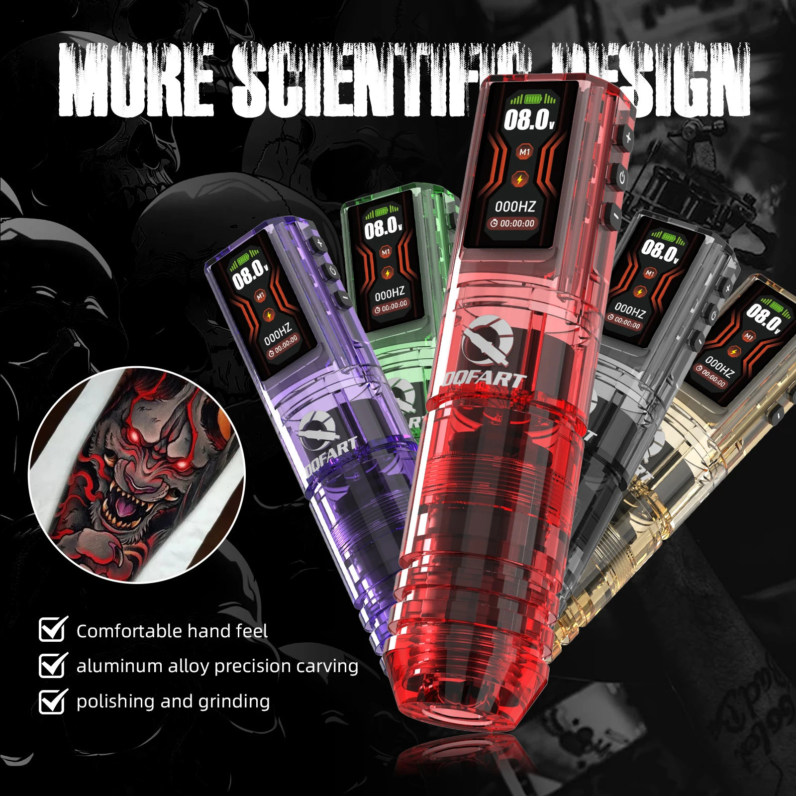 

DQFART, совершенно новое обновление, беспроводная тату-машинка, комплект игл для татуировки, чернильная ручка для татуировки, подходит для начинающих татуировок