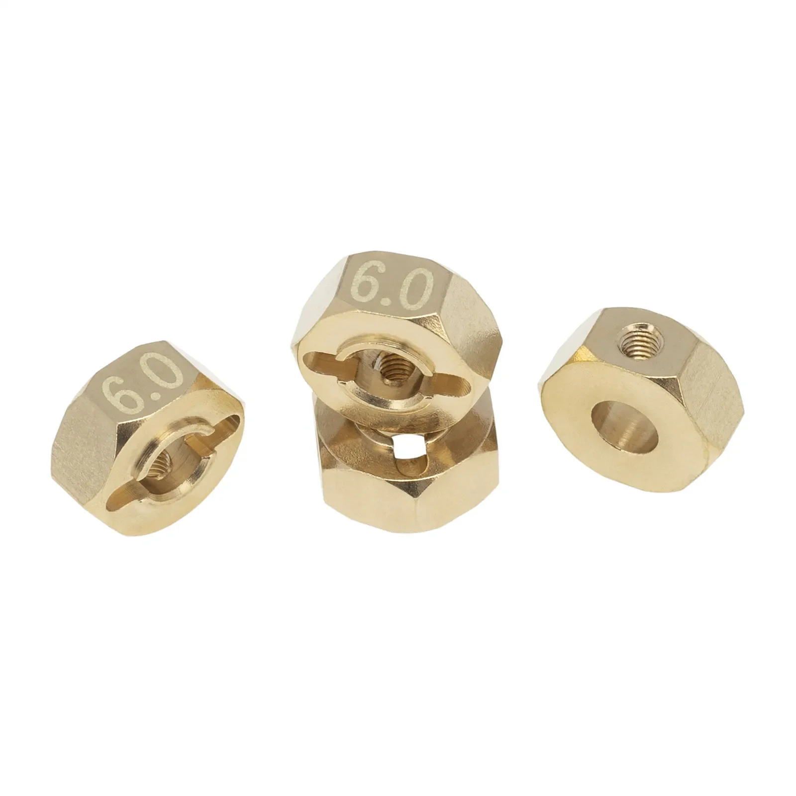 4pcs Brass Wheel Hex Hub 12mm Widthen coupler For Axial SCX10 90046 RR10 RGT 86100 MST 1/10 RC Crawler Car Repair Accessories