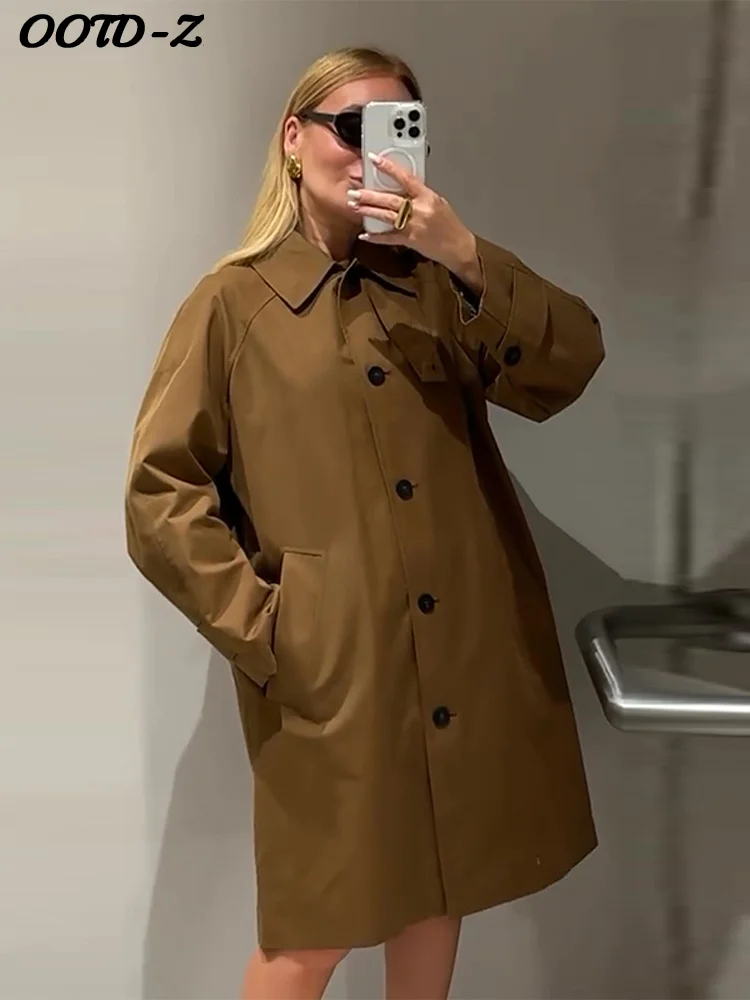 

Стильные длинные женские плащи, повседневные однобортные женские пальто с длинными рукавами и лацканами, осень 202, женская уличная верхняя одежда