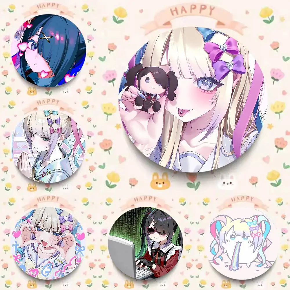 Cute Girl kangel Ame Chan Hot Game Needy Girl Overdose Stylish Ornament Pins Exquisite Round Badge Bag Accessories Jewelry Gifts
