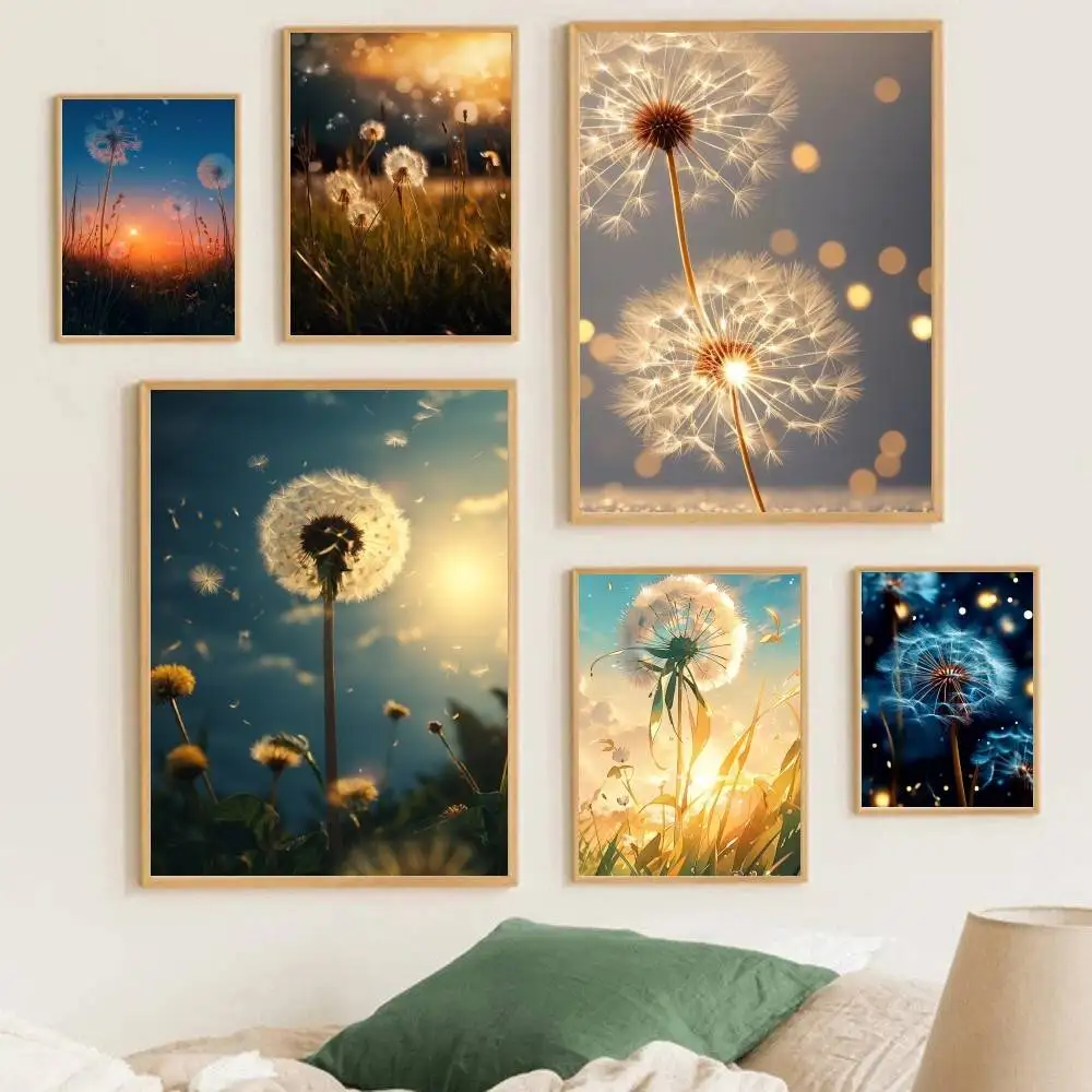 Dandelion Posters Living Room Bar Cafe Quality Canvas Vintage Style Comics Painting Art Home Wall Decor Picture
