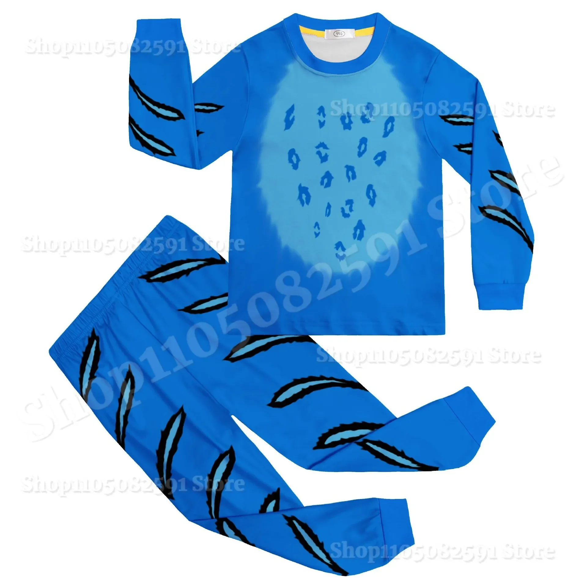 K-Pop Tiger Cosplay Demon Hunters Costume Kid Felpa con cappuccio Pantaloni Set Halloween Blue Tiger Cartoon Abiti Giacca Anime Top Felpa