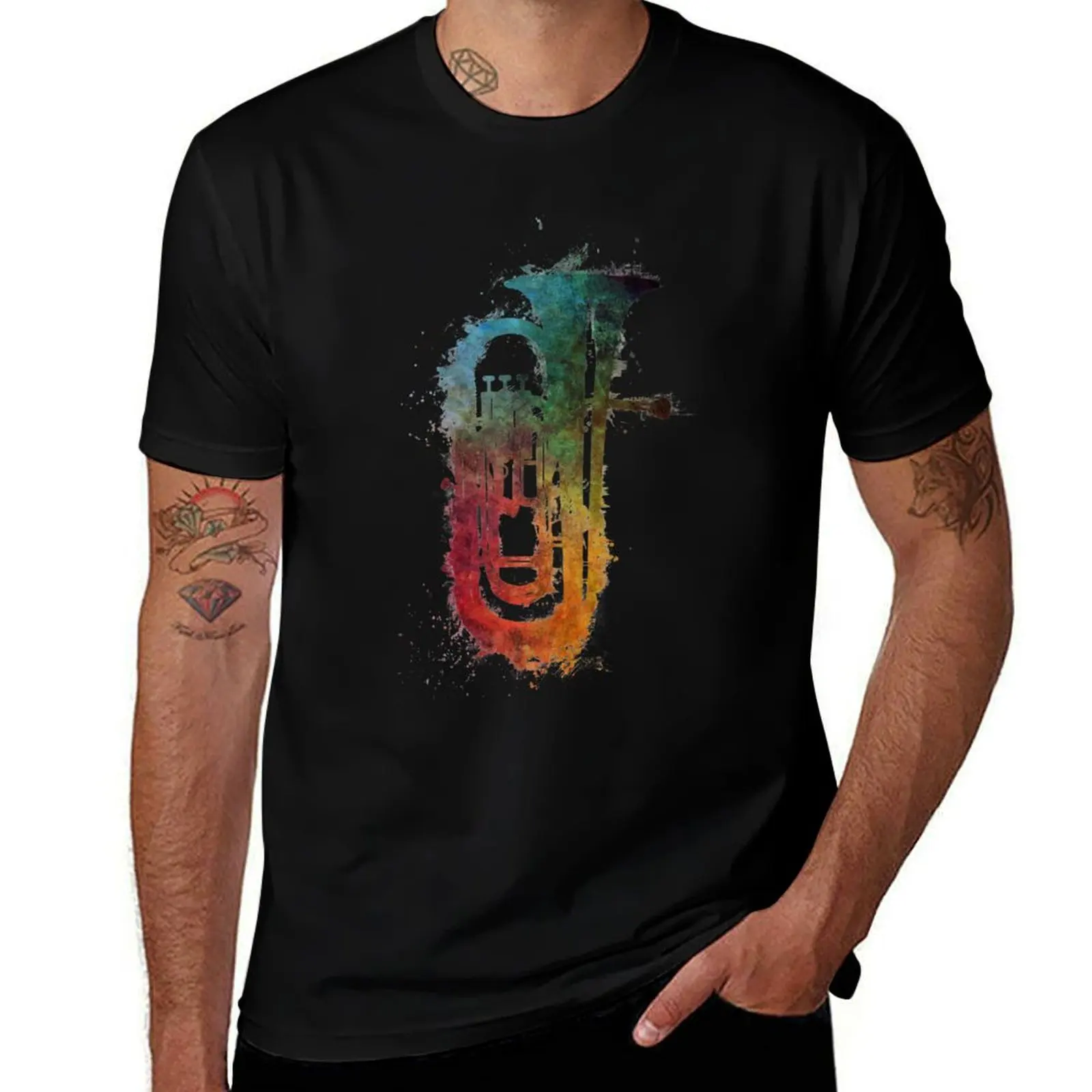euphonium music art T-Shirt Soft Casual Short Sleeve Cotton Tee T-Shirt