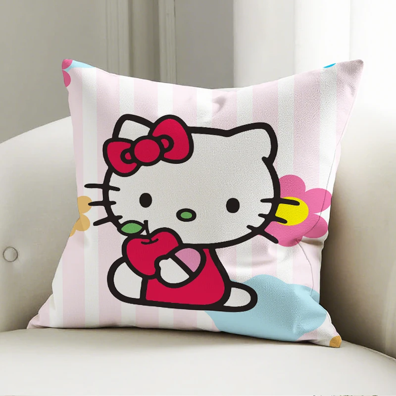 

Sanrio Hello Kitty Pillow Cover Apple Pattern Decorative Cushion Sofa Bedroom Kids Fan Gift