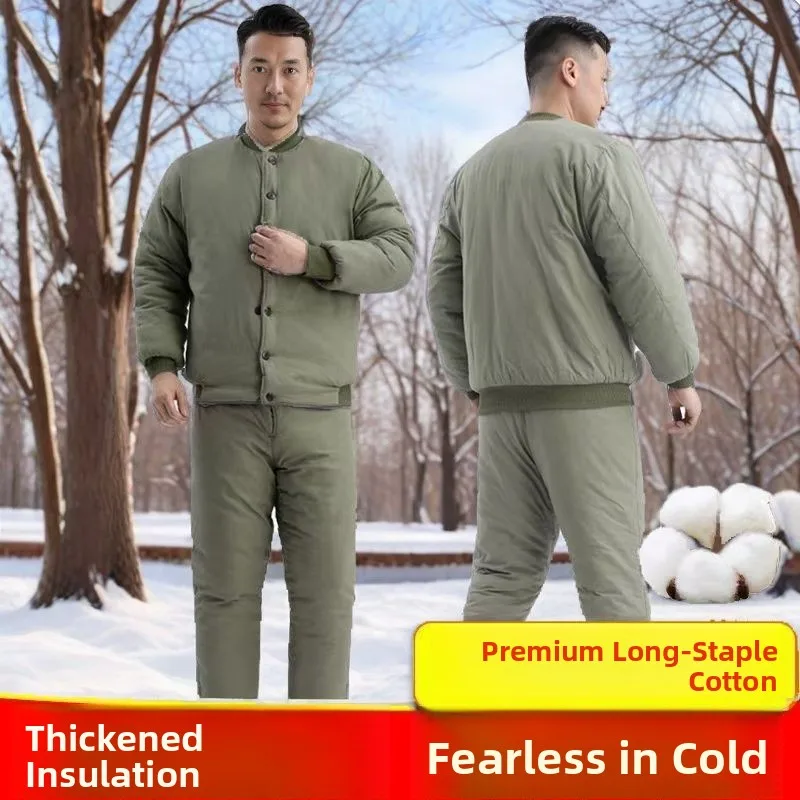 Completo da Lavoro Militare in Cotone Termico Resistente al Freddo Thiened Old-Sle: Giacca e Pantaloni per Uomo