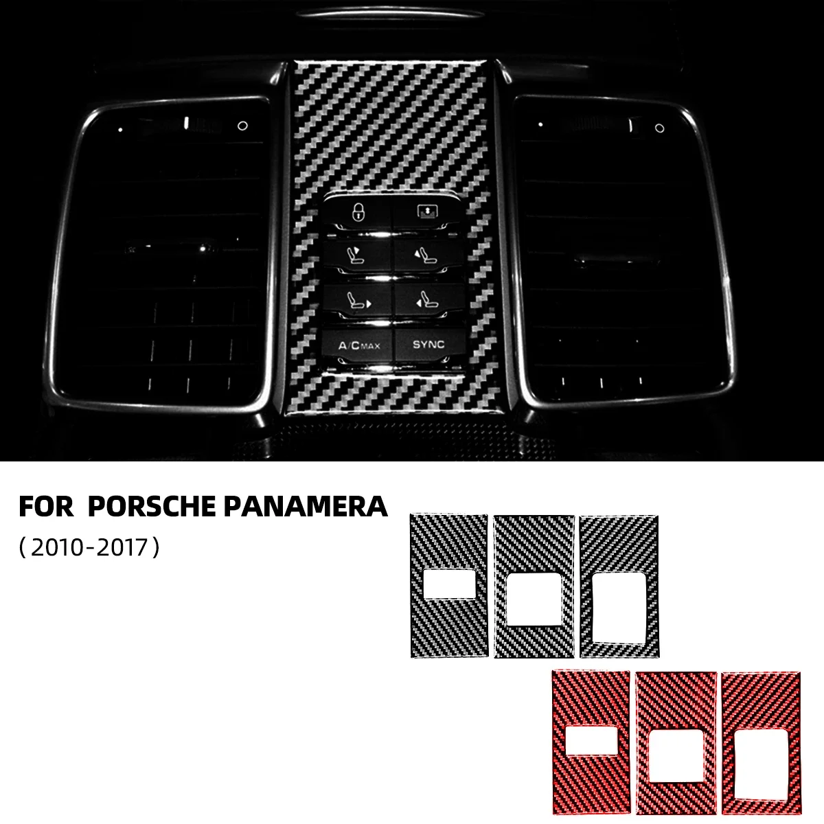 

Real Carbon Fiber Car Sticker For Porsche Panamera 2010-2017 Car Rear Seat Adjustment Button Auto Accesorios Para Auto Voiture