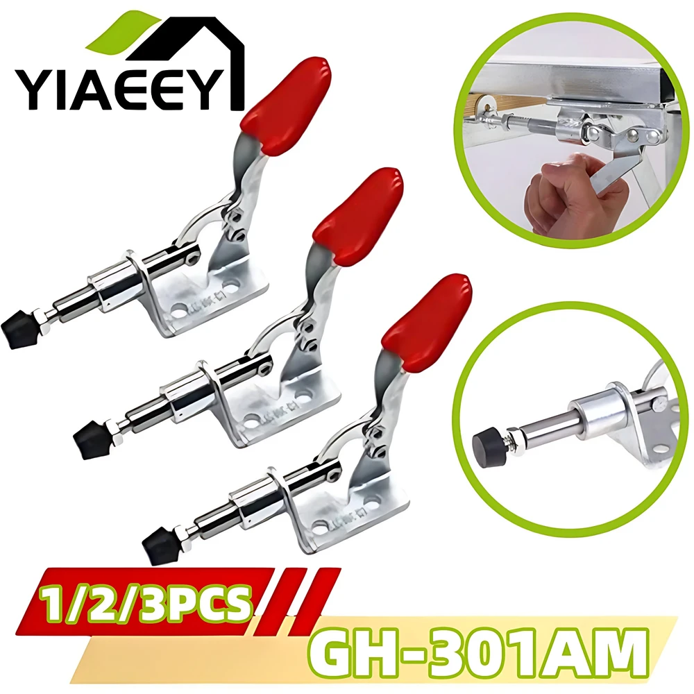 1/2/3pcs Vertical Toggle Clamp GH-301AM Hand Tool Vertical Clamp Quick Release Pull Action Vertical/Horizontal Type Hand Tool