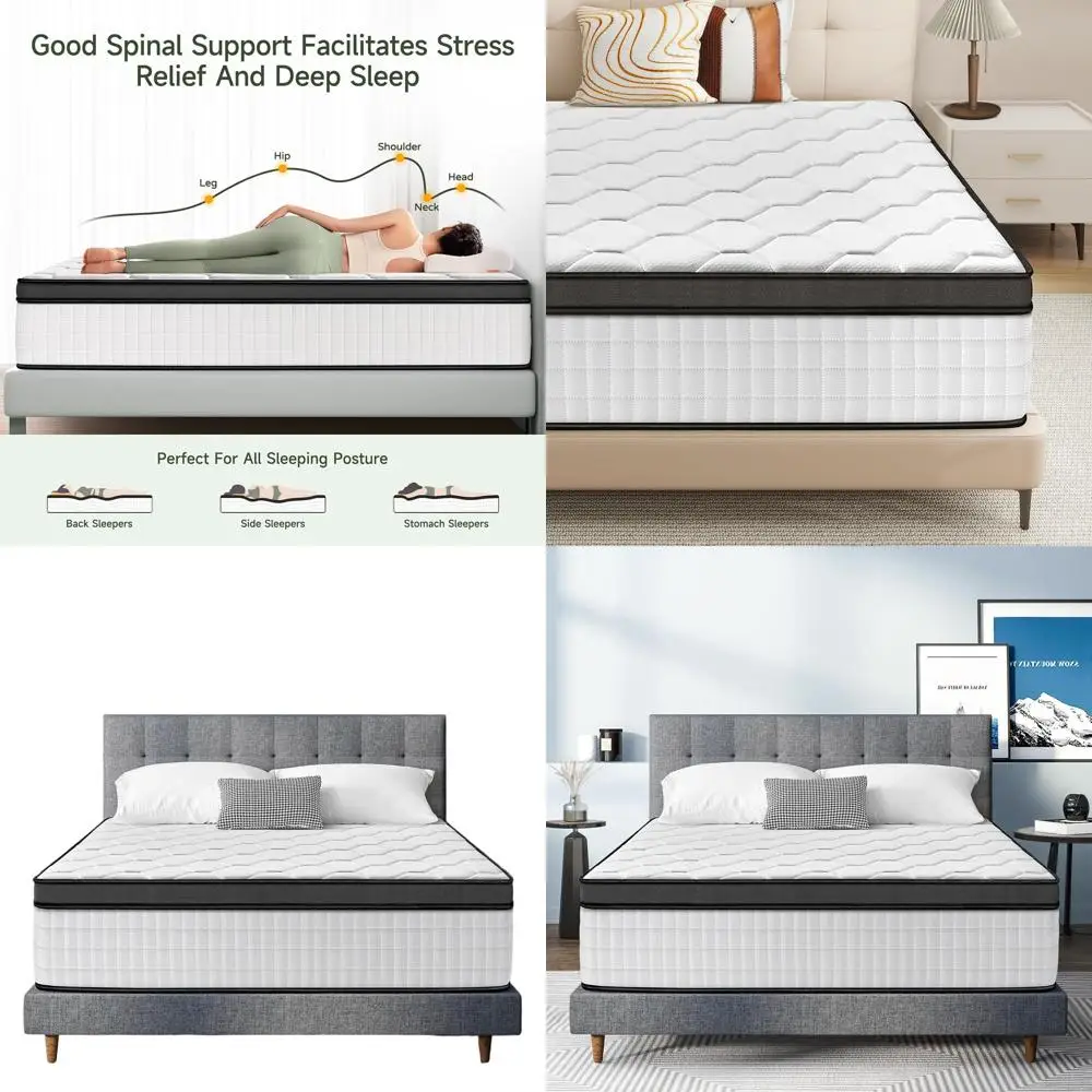 10 Inch Ultra Comfort Hybrid Mattress - Full Size, Independent Pocket Springs, Boxed Pure Relief & Support, Medium Firm