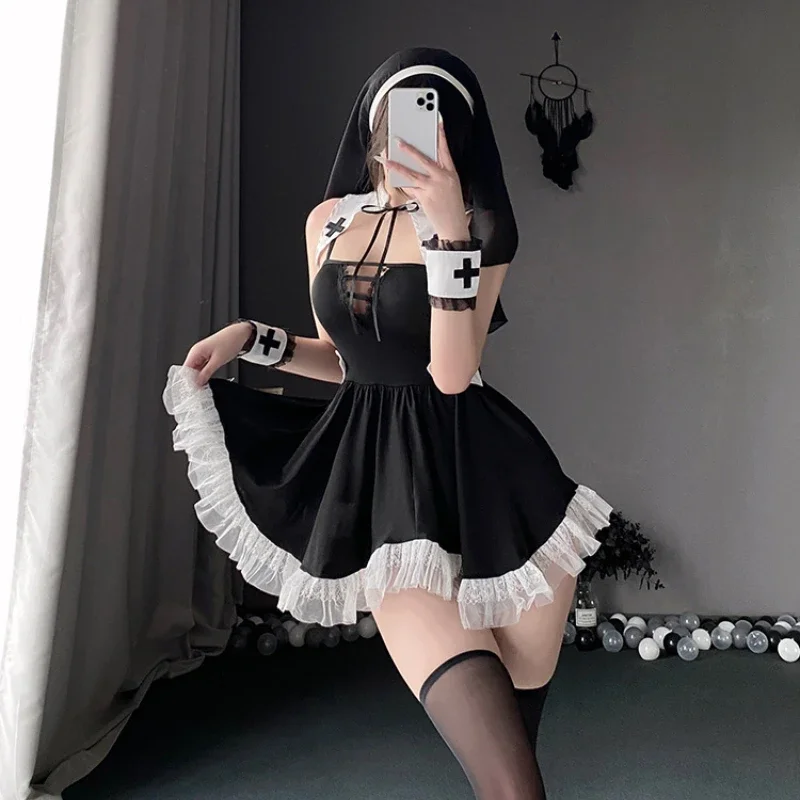 Sexy Nun Roleplay Uniform Erotic Lingerie Pure Desire Dress Temptation Passion Hot Sleepwear Cute Maid Outfit Cosplay Costumes