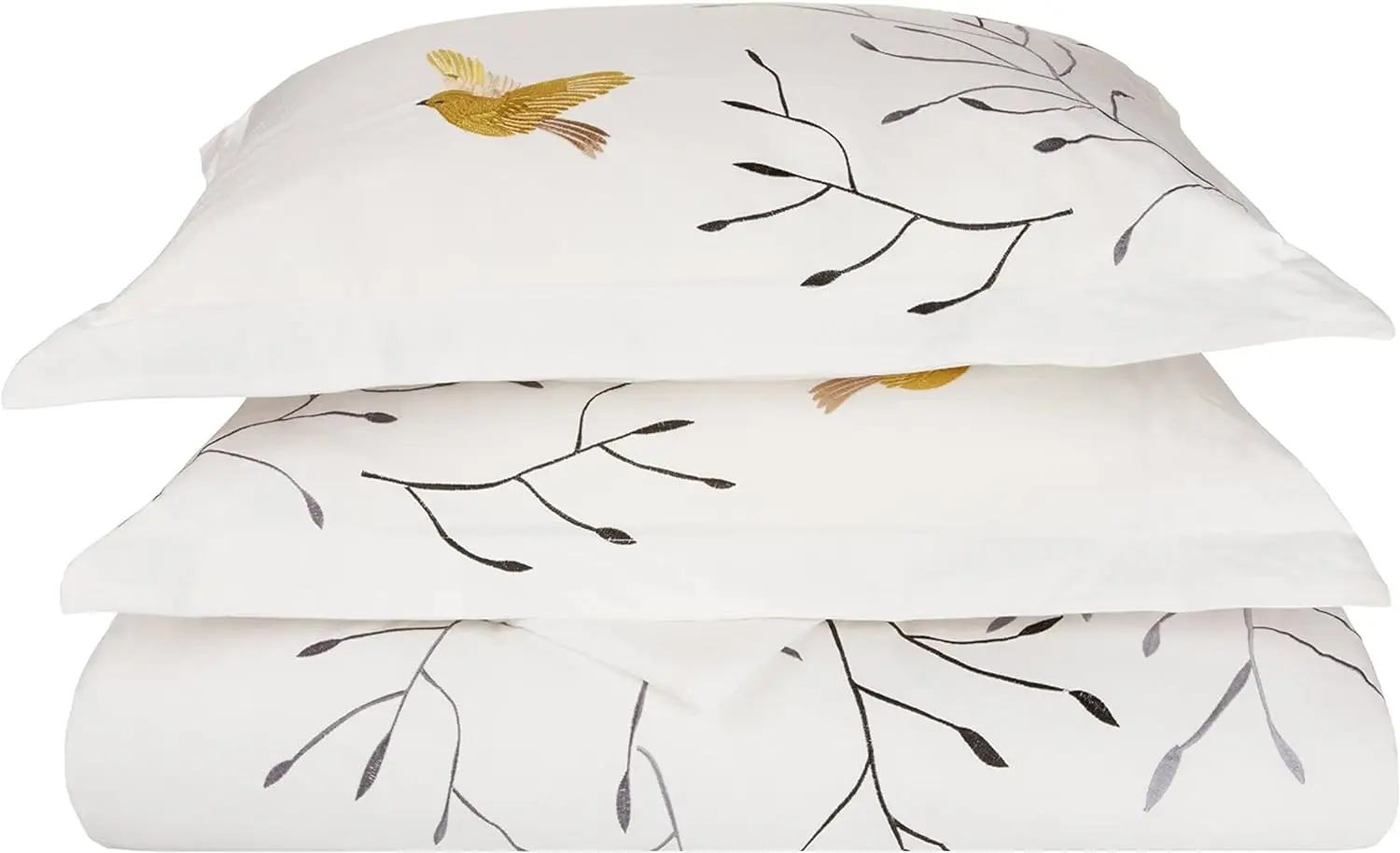 

Swallow Embroidered Duvet Cover Set, Long-Staple Cotton, King/Cal King,