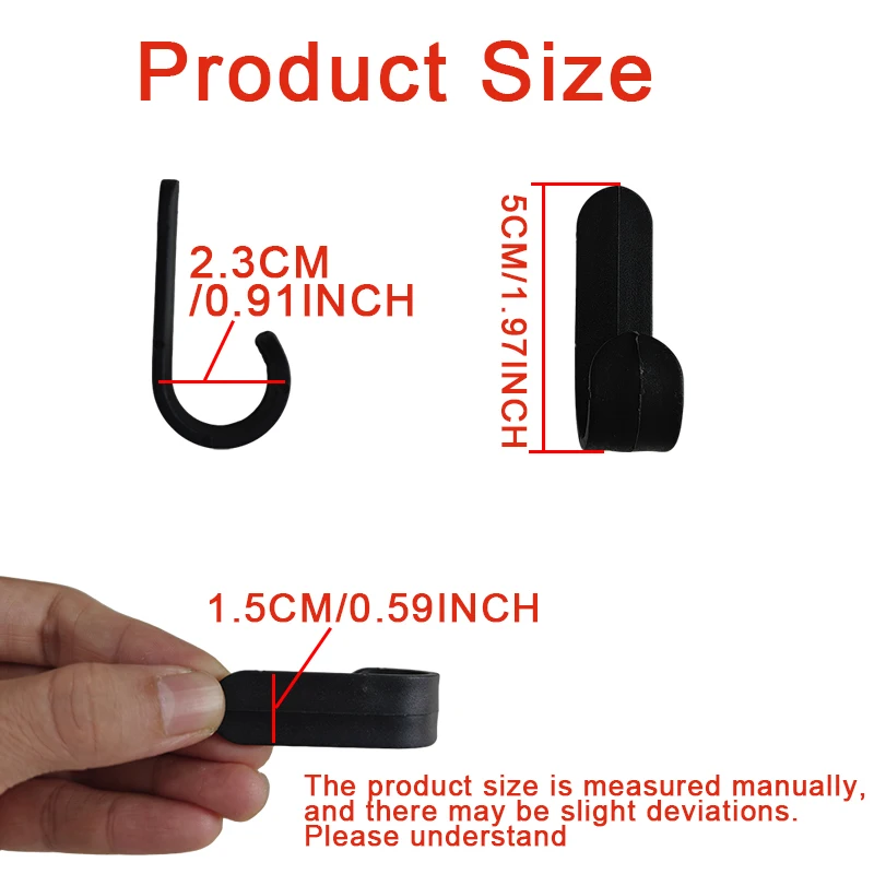6Pcs J-Shaped Hook No-Drill Adhesive Hook Household Traceless Door-Back Adhesive Hook Key Hook