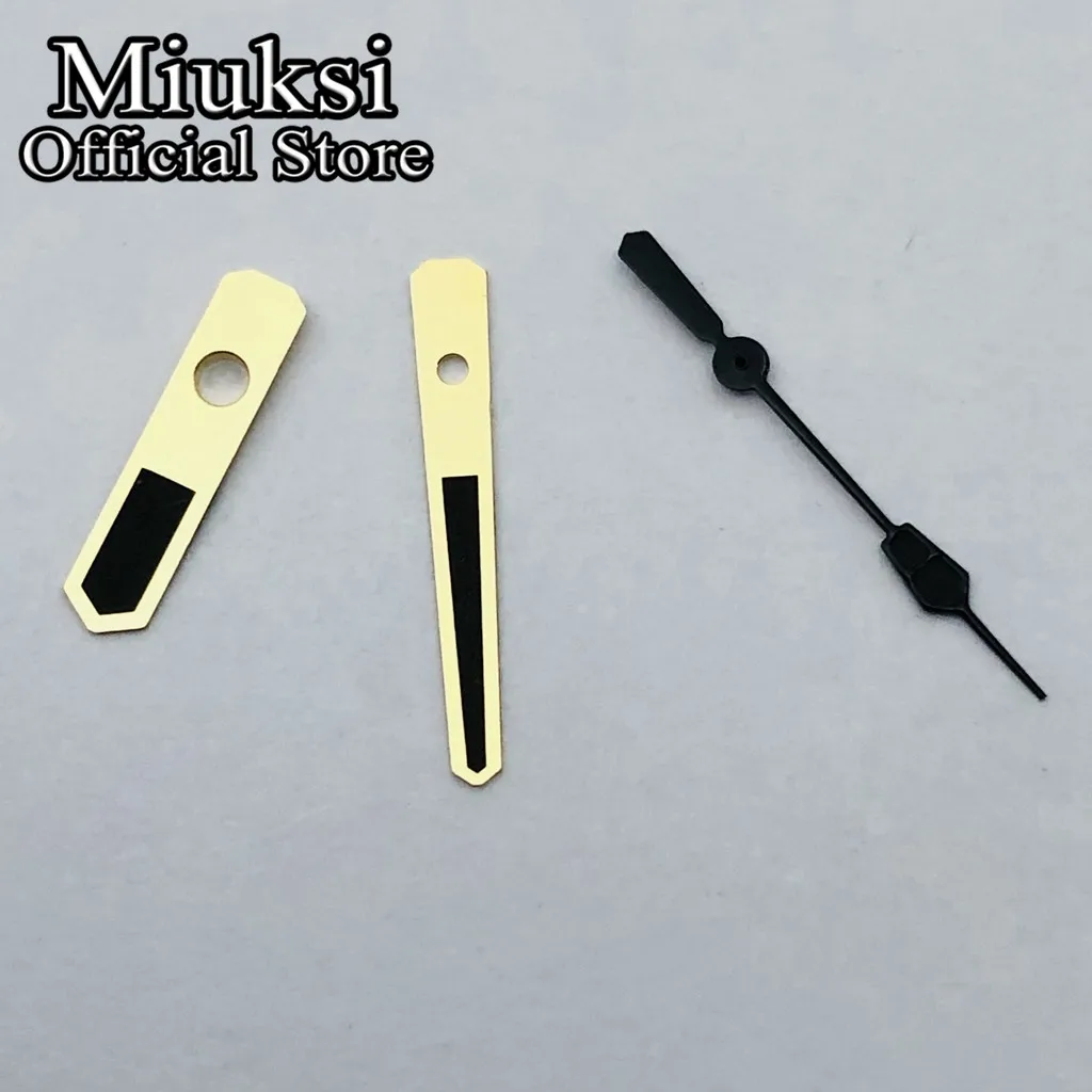 Miuksi black gold watch hands fit NH35 NH36 movement