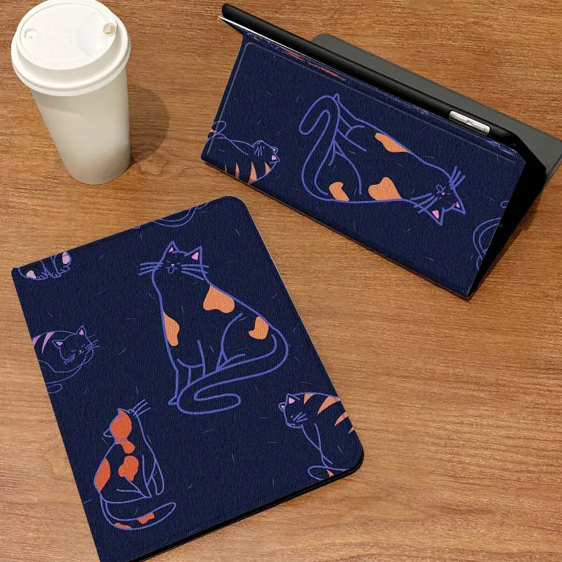 

Cartoon Black Cat Pattern For Samsung Galaxy Tab S6 S7 S8 S9 S10 S11 FE Plus Lite Tablet Case