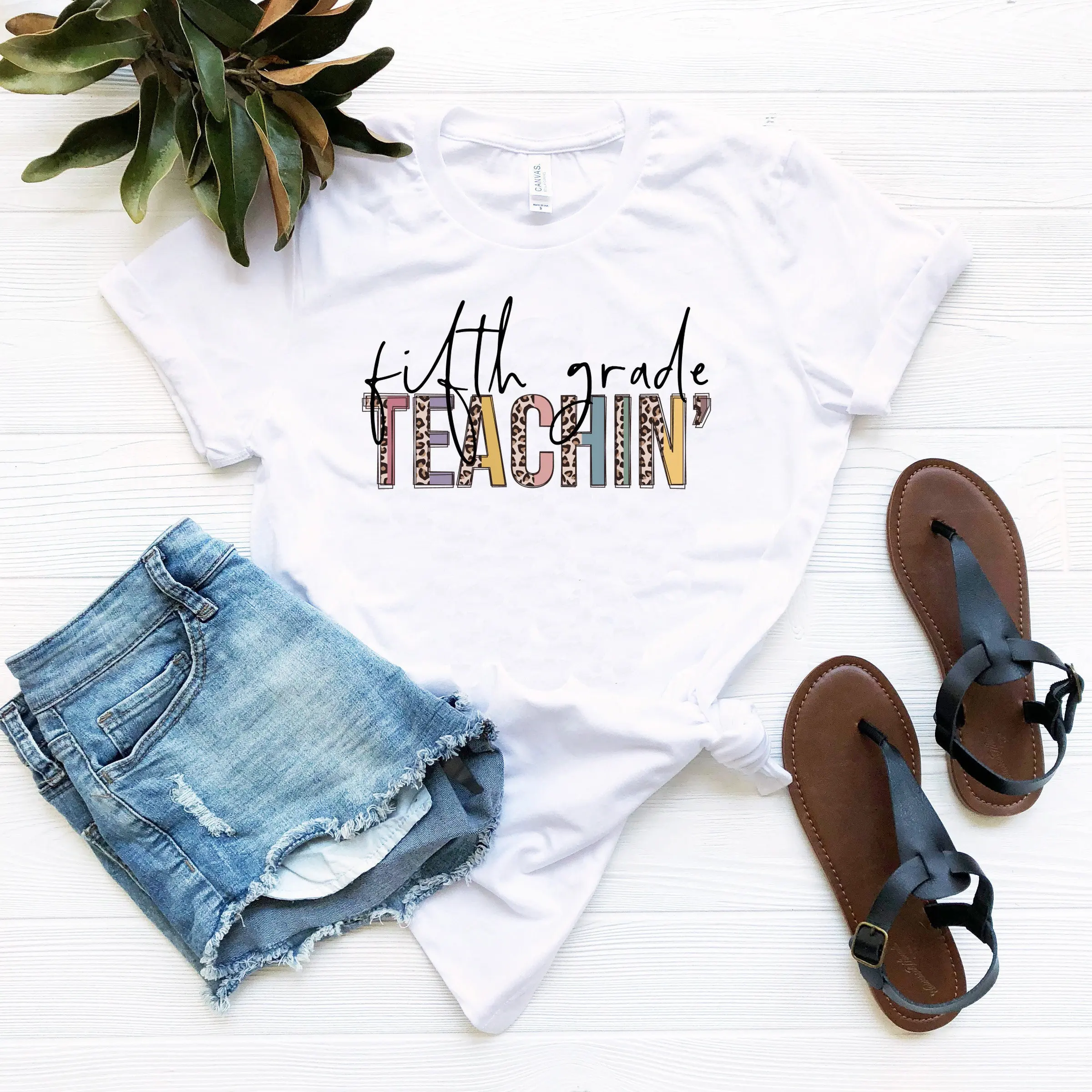 5th grade teacher shirt squad fifth cheetah leopard print back to school tee