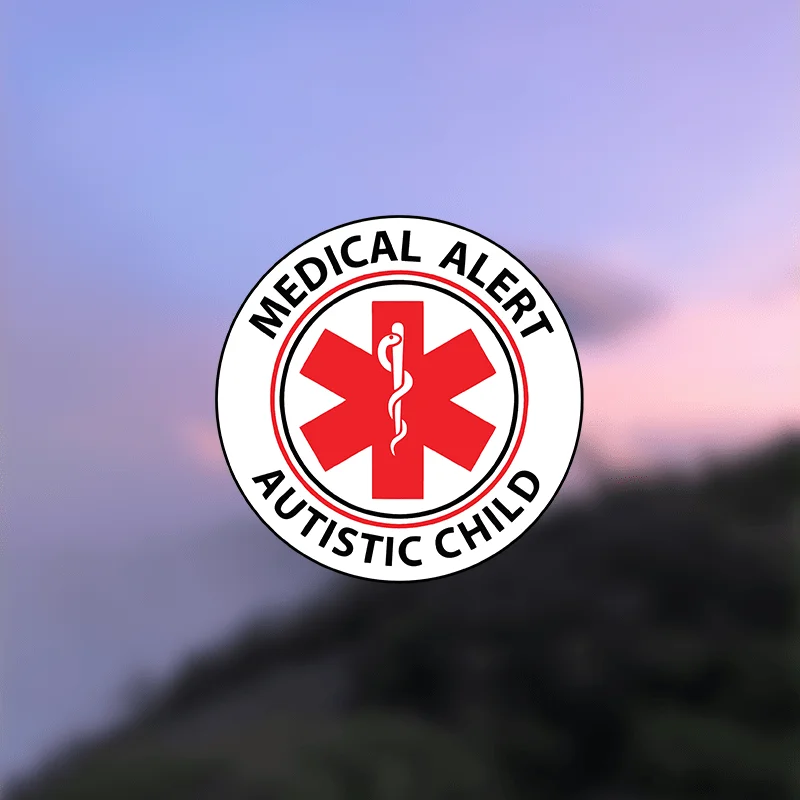 

2D плоские наклейки, медицинские предупреждающие этикетки для детей с аутизмом, 2D плоские.