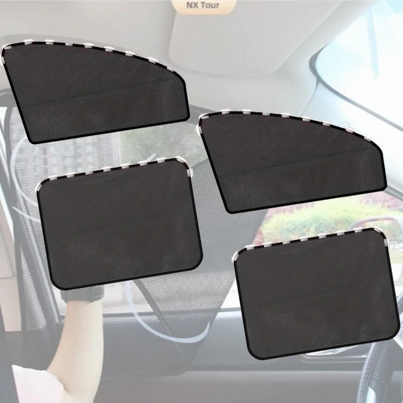 

4Pcs/Set Magnetic Car Sun Shade Anti-UV Front/Rear Window Sunshield Shadow Mesh Glass Shading Car Privacy Shield Auto Interior