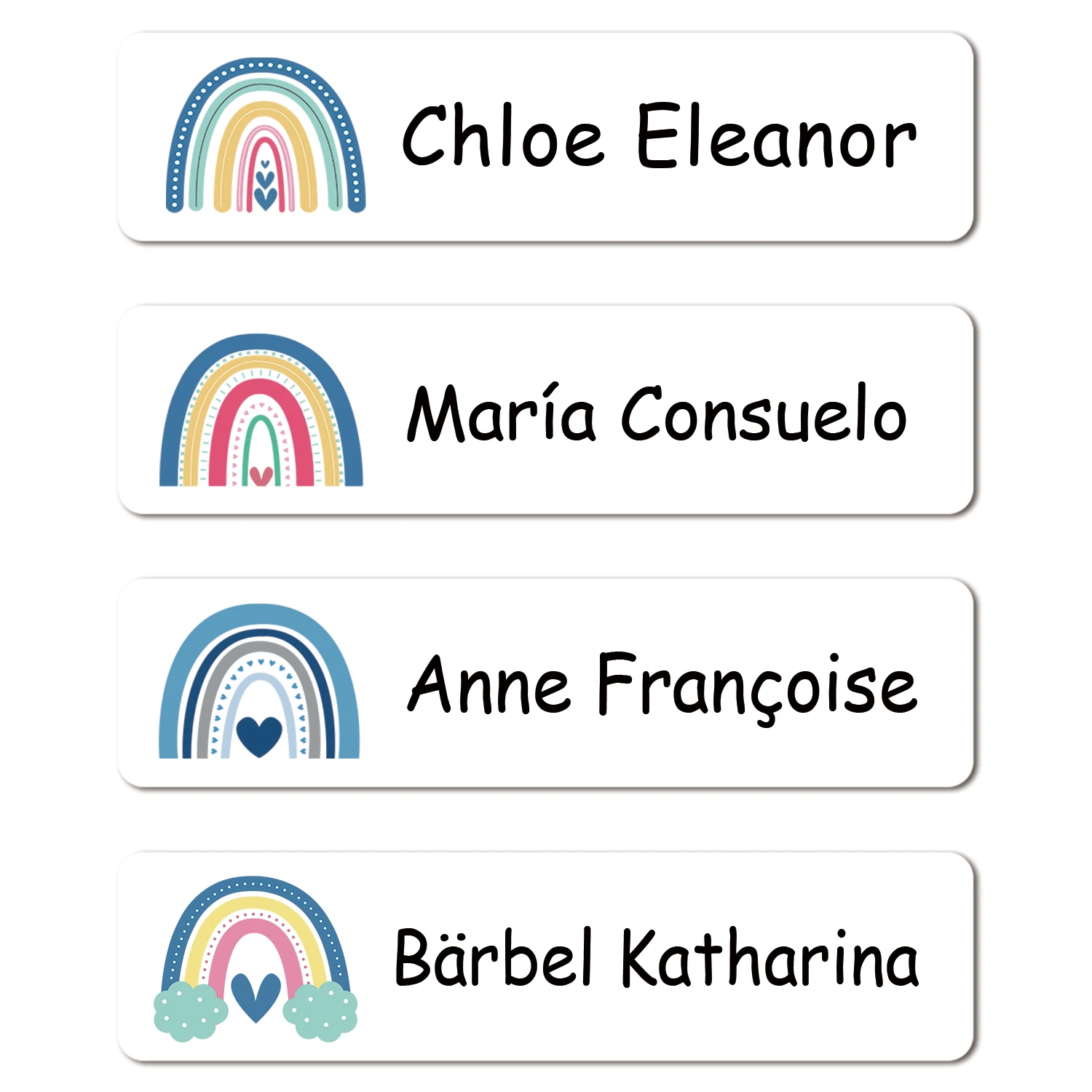 80/160/240pcs Personalized Name Stickers Custom Waterproof Labels Stick on Tag Kids Teacher Parents School Daycare - Rainbow 414