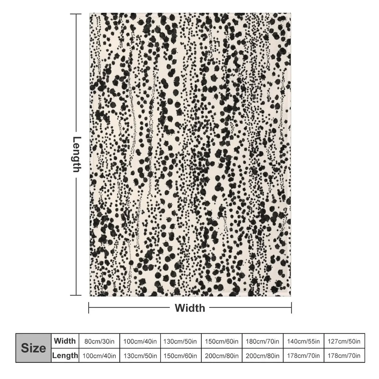 Organic Ink Blots Abstract Pattern in Black and Almond Cream Throw Blanket Fashion Sofas christmas decoration Blankets