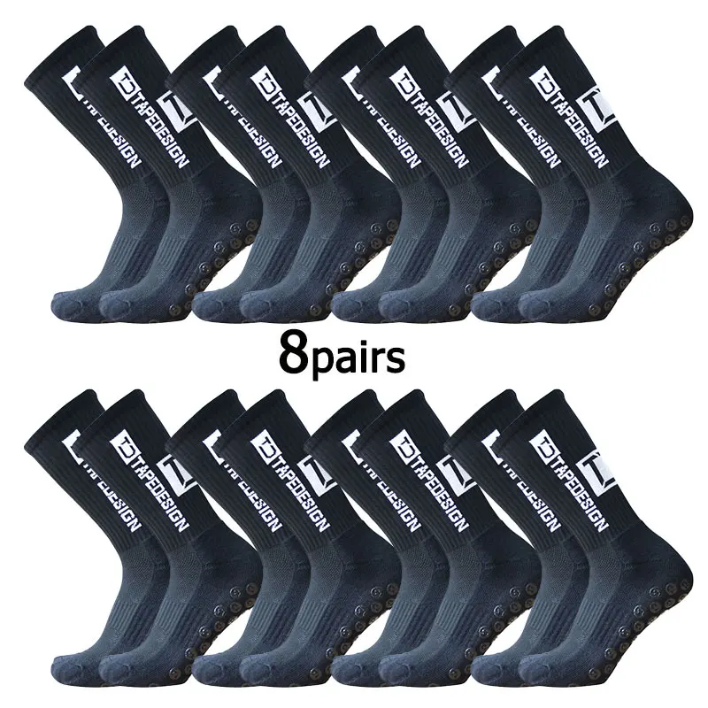 

8 пар Новых футбольных носков TC со средней посадкой для спортивных тренировок и соревнований, Нескользящие и дышащие носки