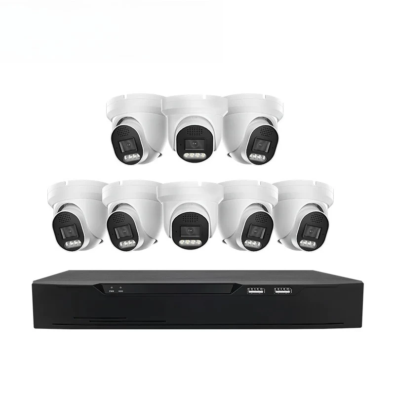 5MP Security Camera System 8CH 4K NVR Kit IP POE Camera Two-Way Audio Human/Vehicle Detection Smart AI 7/24 Full Color Night HDD