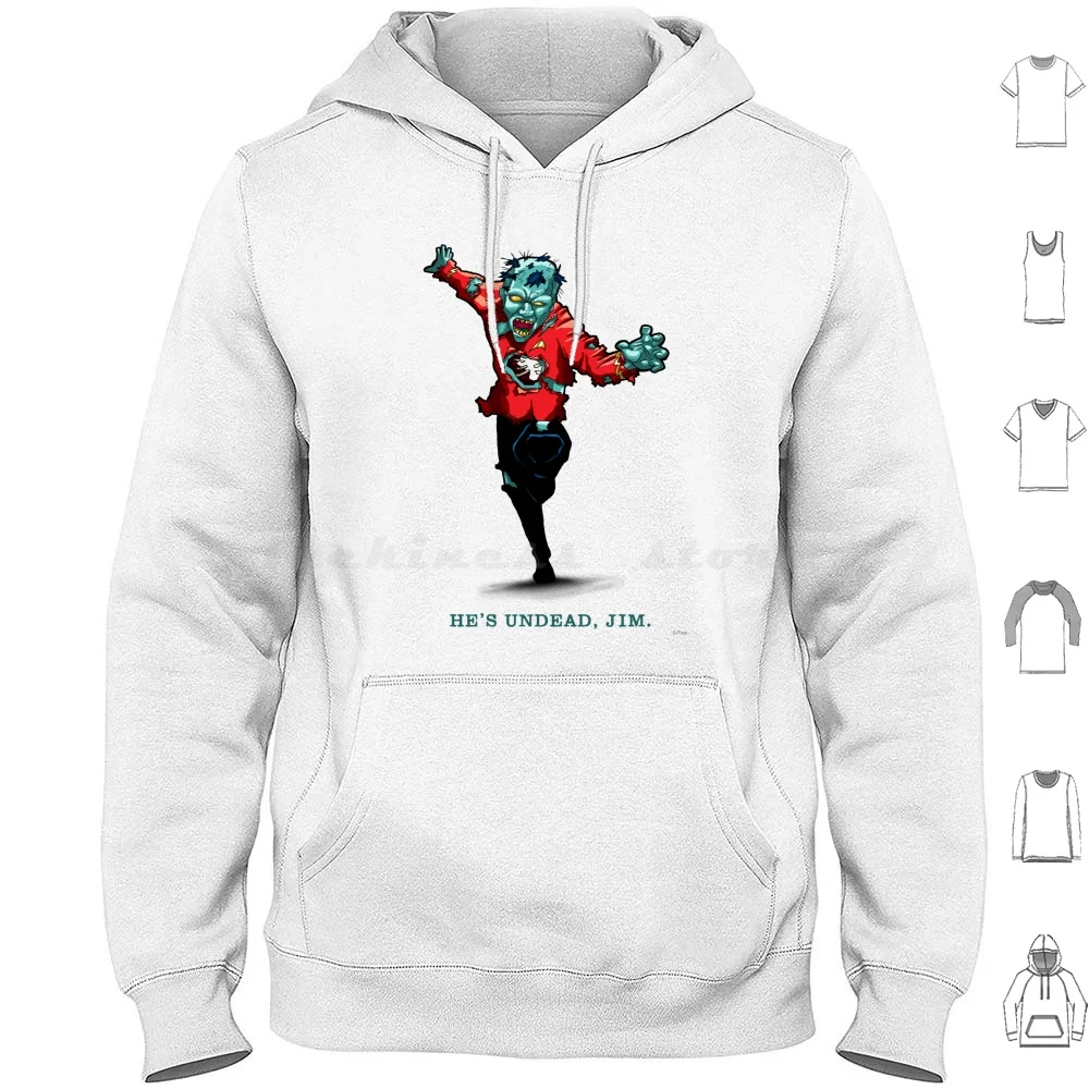 Star-He's Undead Jim Sudadera con capucha de algodón de manga larga Star Kirk Capitán Kirk Spock Piccard Bones Mccoy Ohura Enterprise Rojo