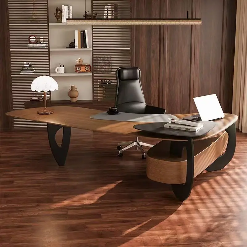 Light luxury high-end solid wood, chairperson boss office computer desk