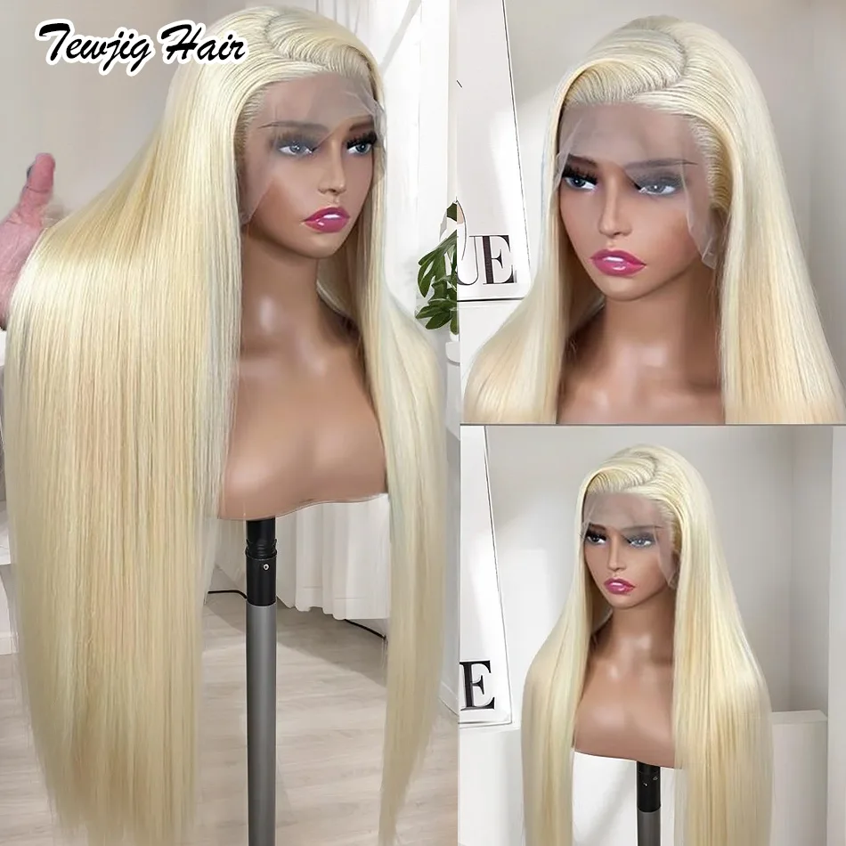 

HD Transparent 180 200 Density Human Hair Wig 613 Blonde Colored 13x4 Bone Straight Lace Front 13x6 Lace Frontal Wigs 40 Inch
