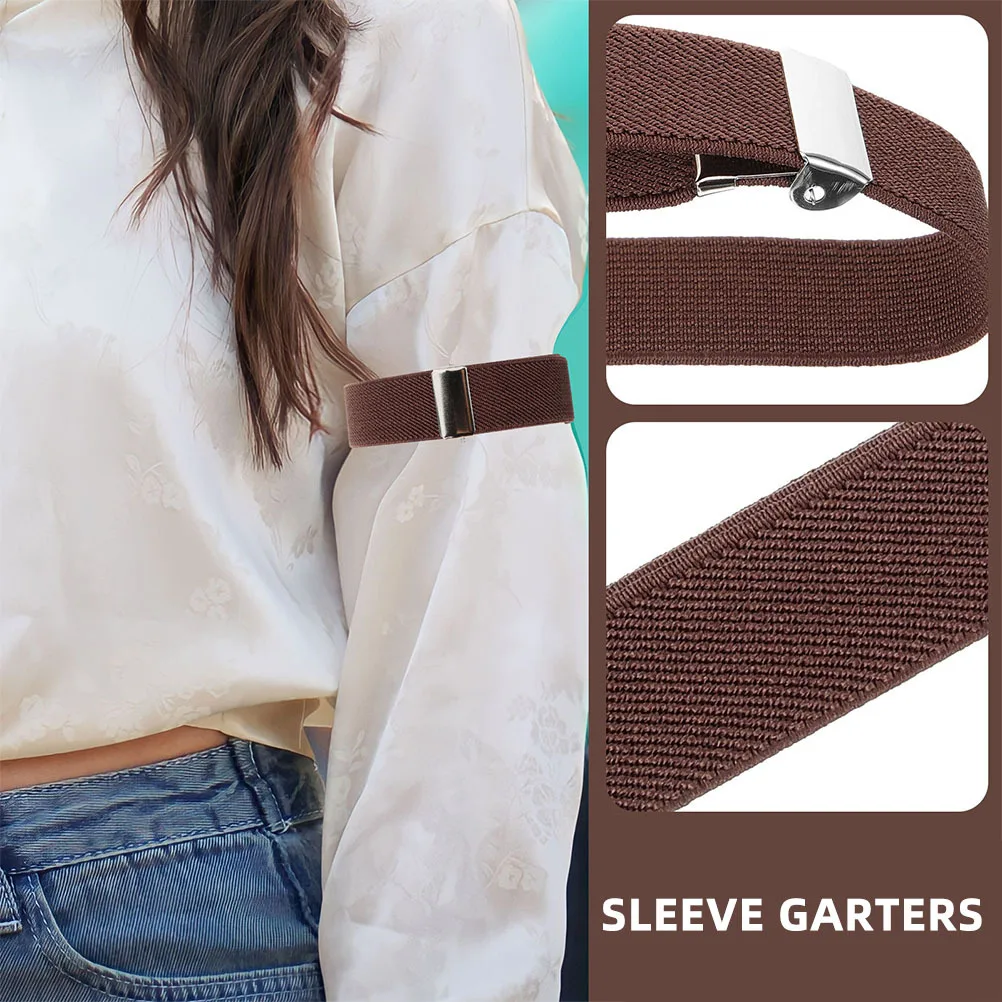 أربطة الأكمام للرجال والنساء، أصفاد ذراع مرنة قابلة للتعديل، حاملات قميص أنيقة مناسبة للقمصان والقمصان الرياضية والسفر والعمل