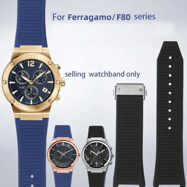 For Ferragamo F80 sports series fine steel watch band silicone rubber strap men s and women s wristband 26mm Bracelet Concave AliExpress