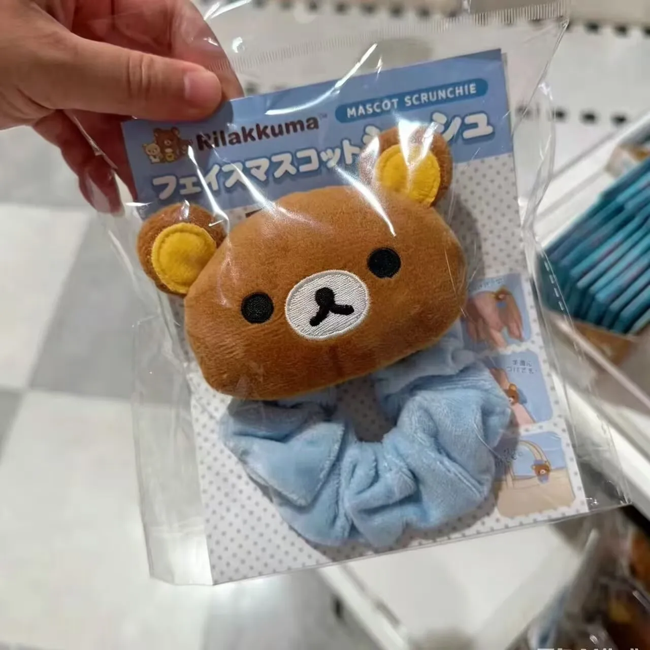 Cute Rilakkuma Plush Scrunchie Elastic Hair Rope Cartoon Relaxing Bear Hair Bands Ponytail Hair Accessories Wristband Decor Prop