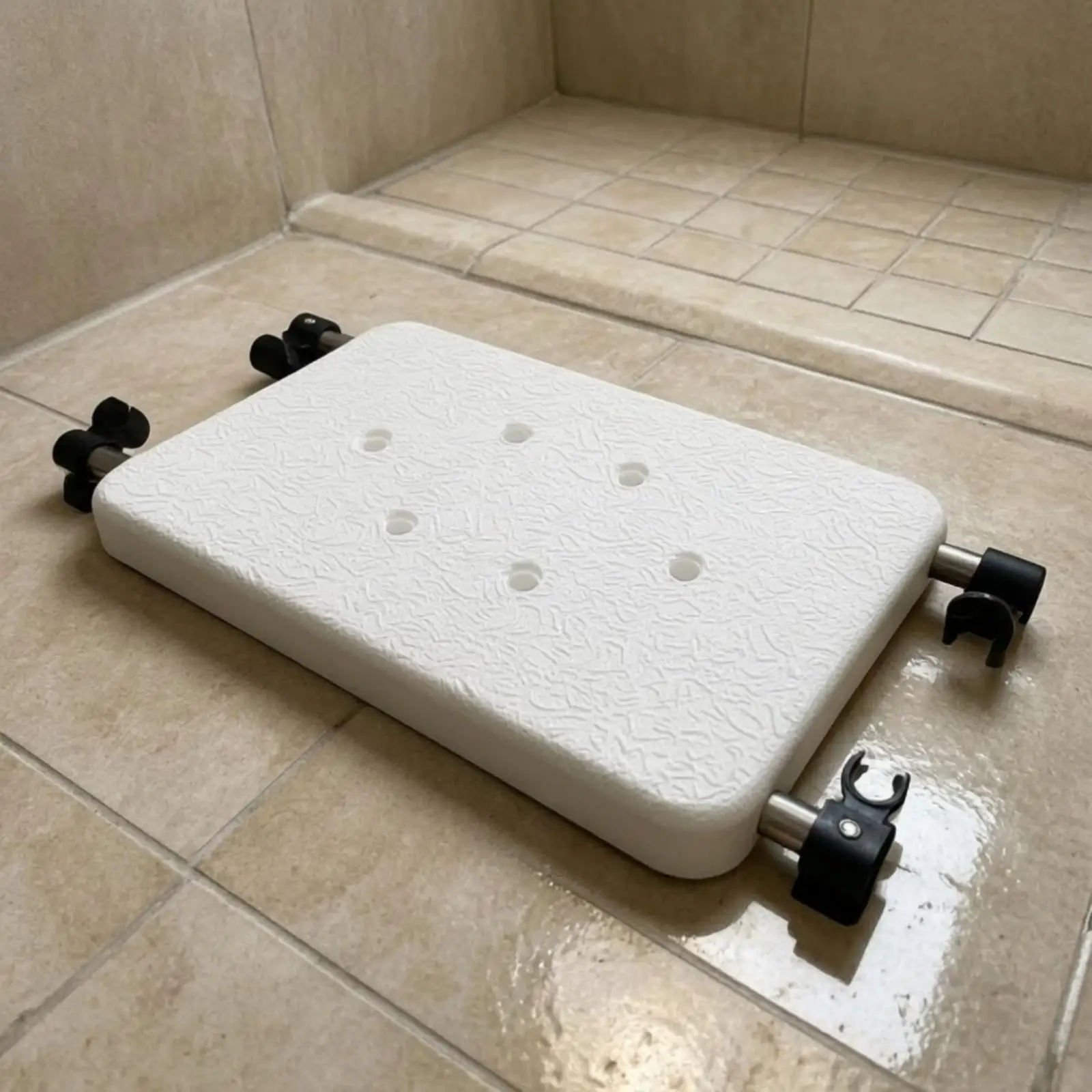 Portable Seat Board Bath Rest Seat for Reduced Mobility Chair Folding Wheels Home Care Use